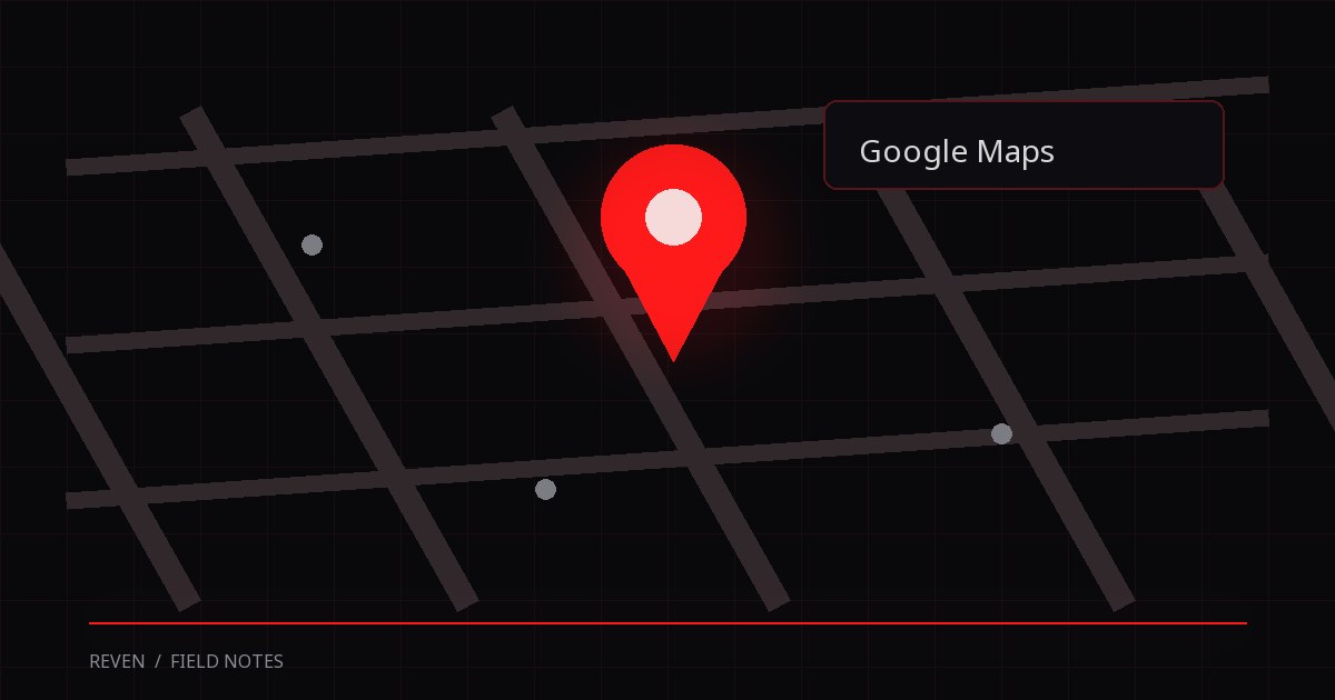 Dark street map with one prominent glowing red location pin